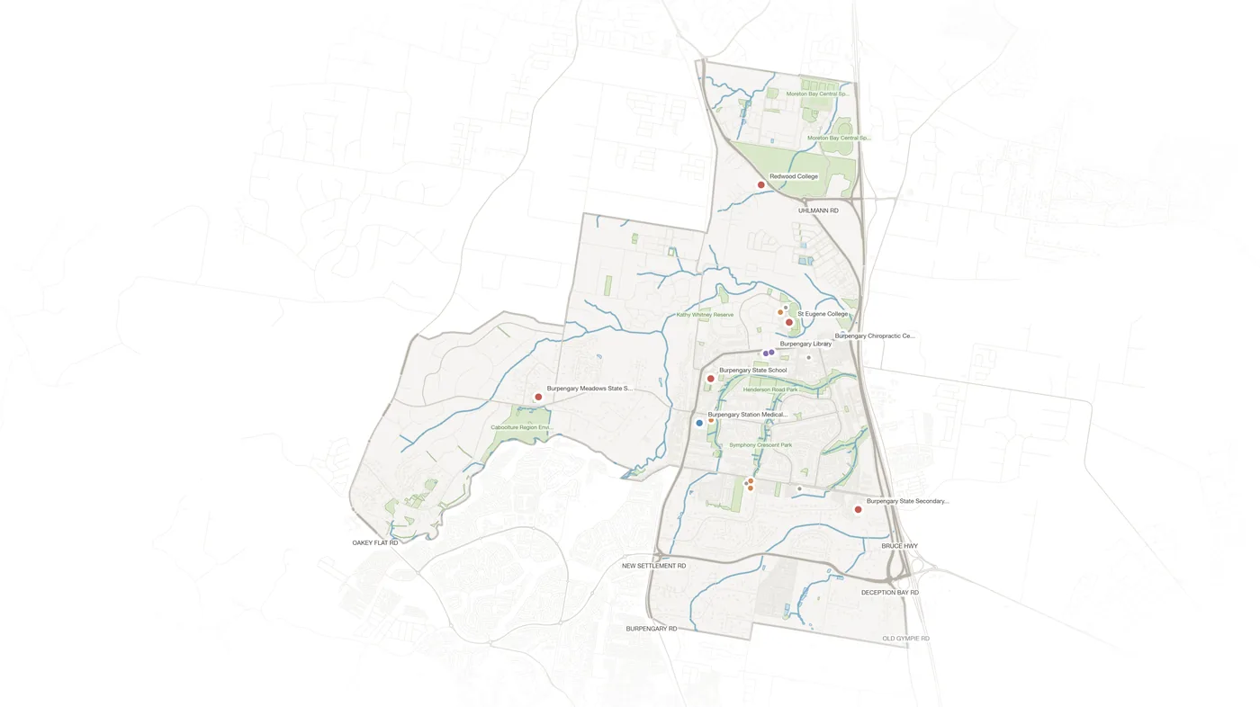 Burpengary urban fabric map