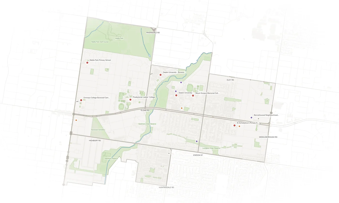 Burwood urban fabric map