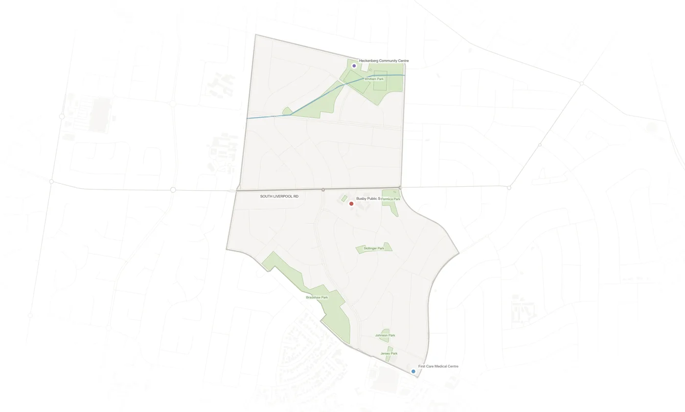 Busby urban fabric map