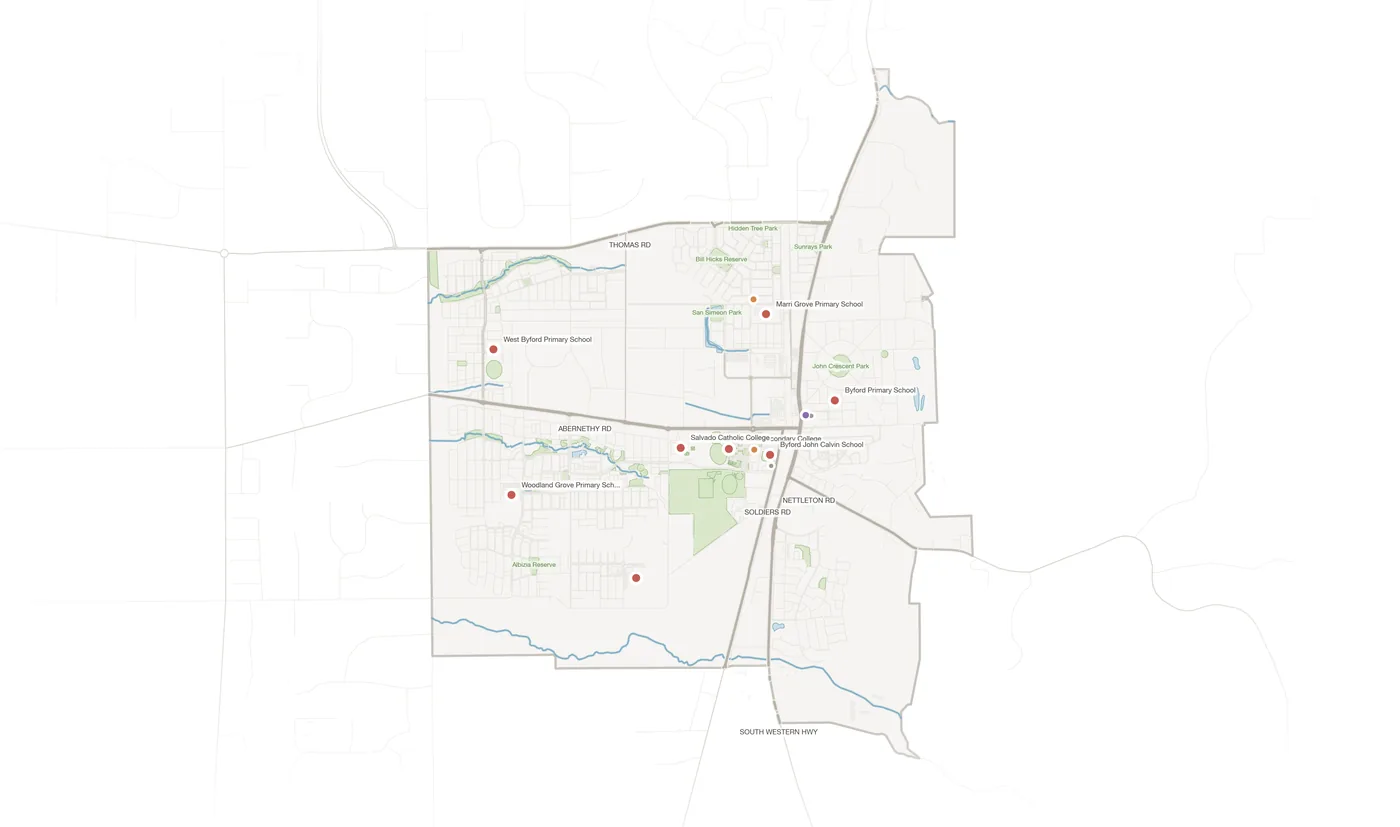 Byford urban fabric map