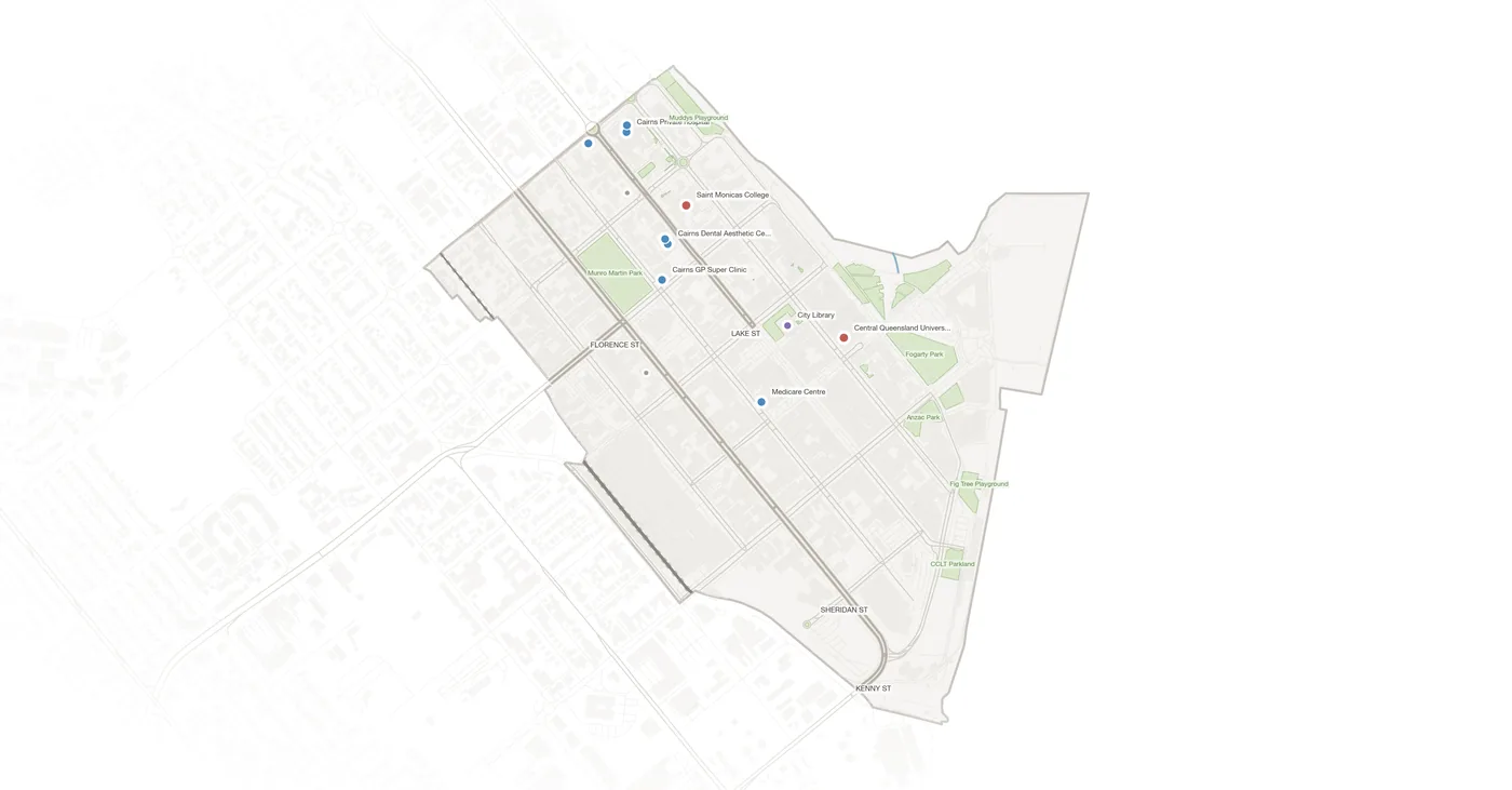 Cairns City urban fabric map