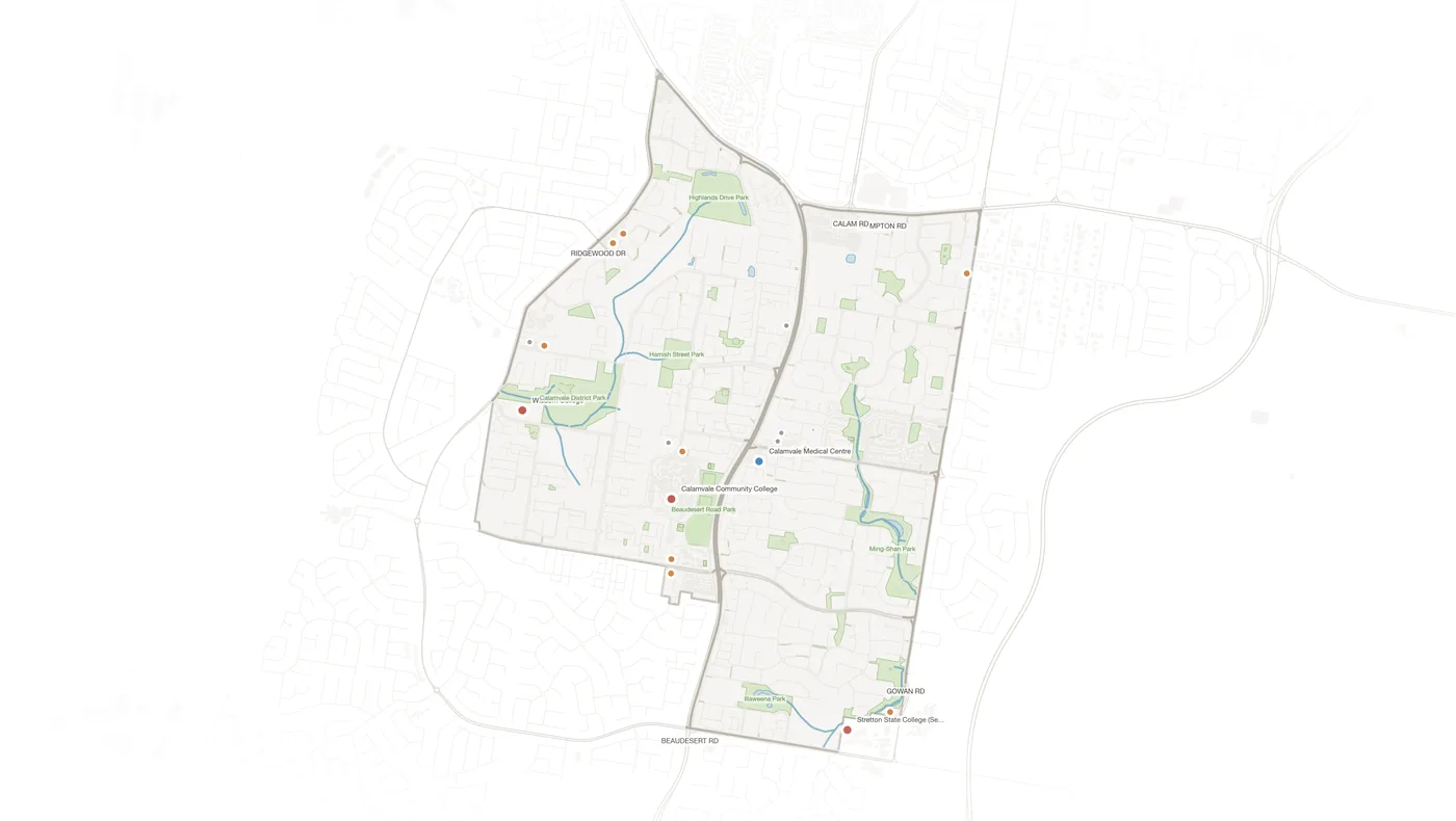 Calamvale urban fabric map