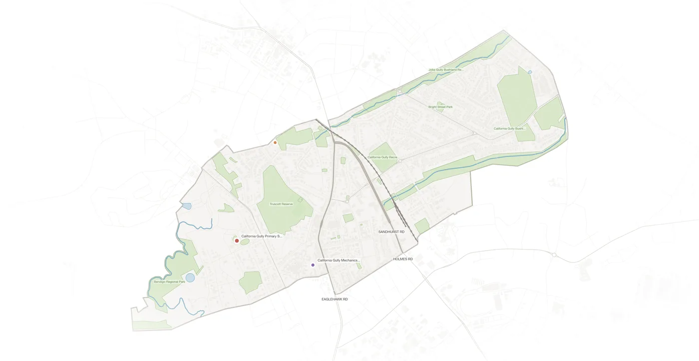 California Gully urban fabric map