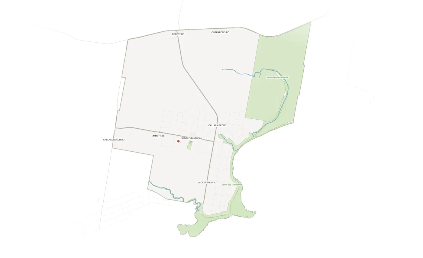 Callala Bay urban fabric map