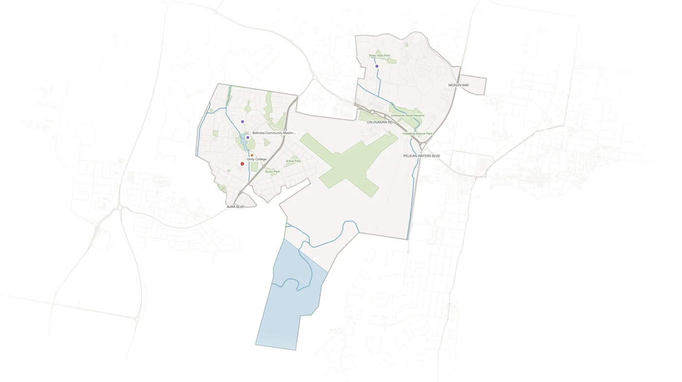 Caloundra West urban fabric map