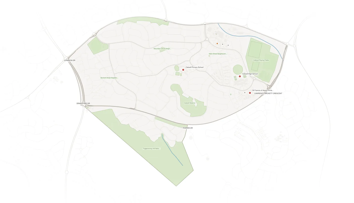 Calwell urban fabric map