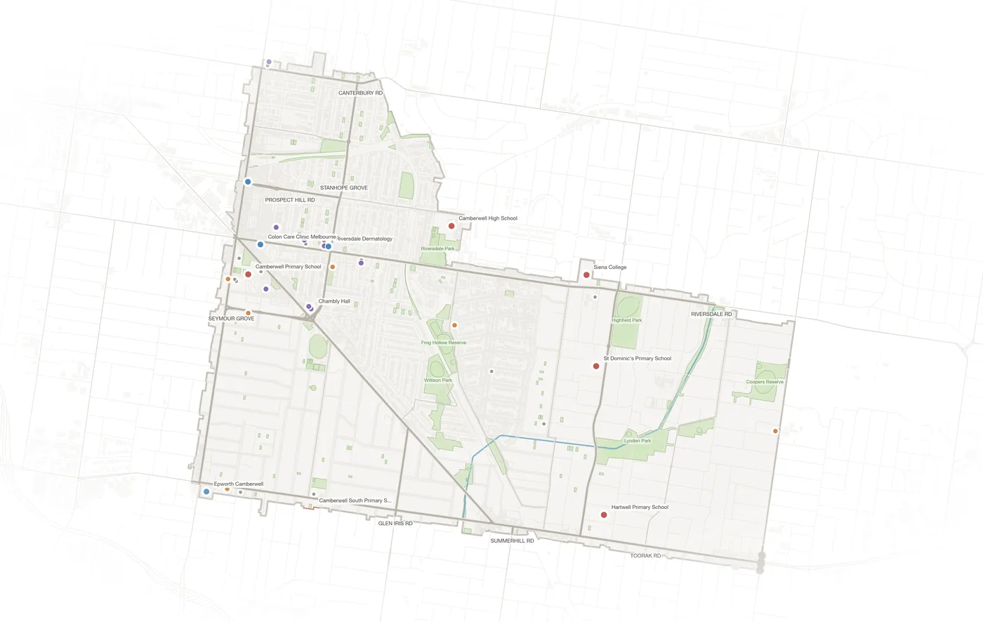 Camberwell urban fabric map