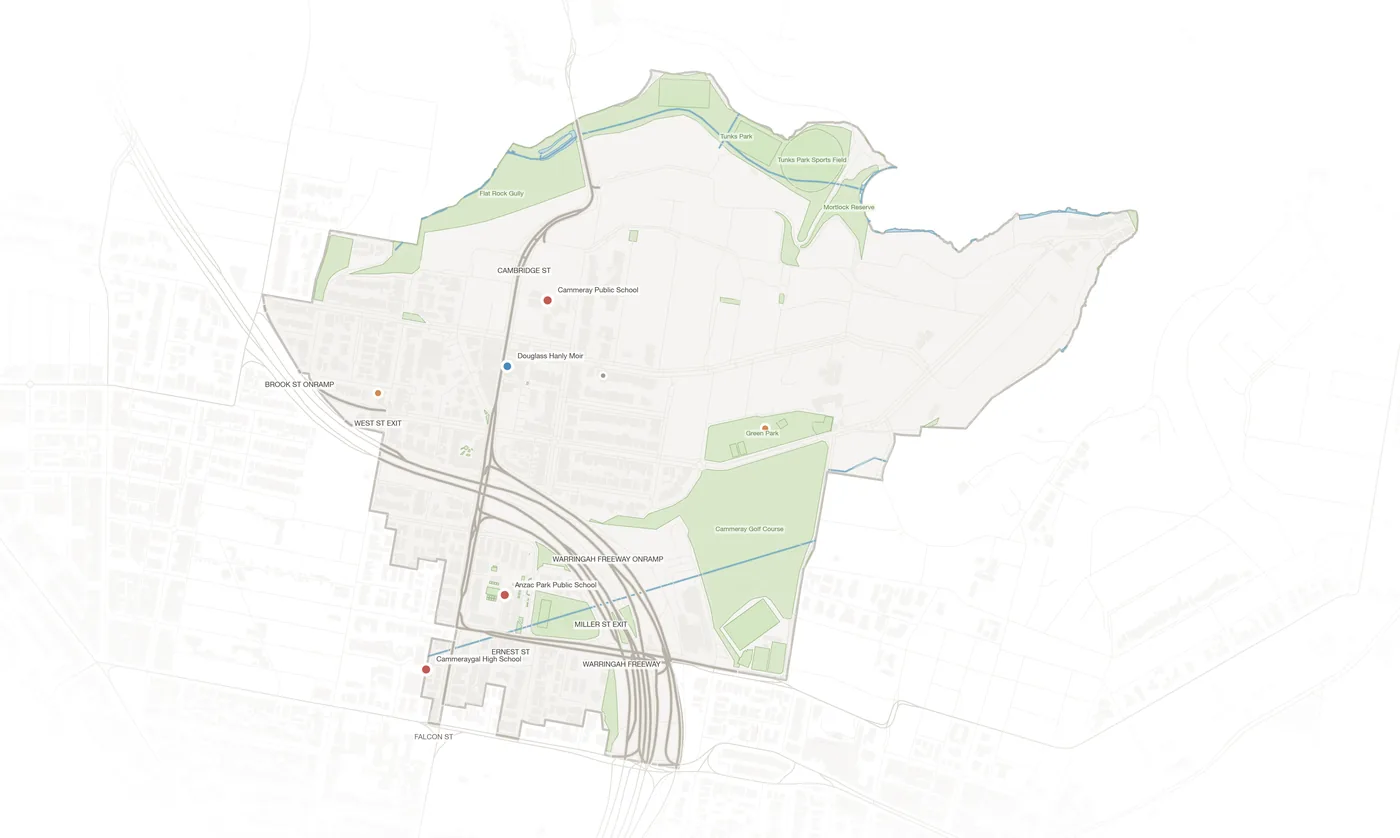 Cammeray urban fabric map