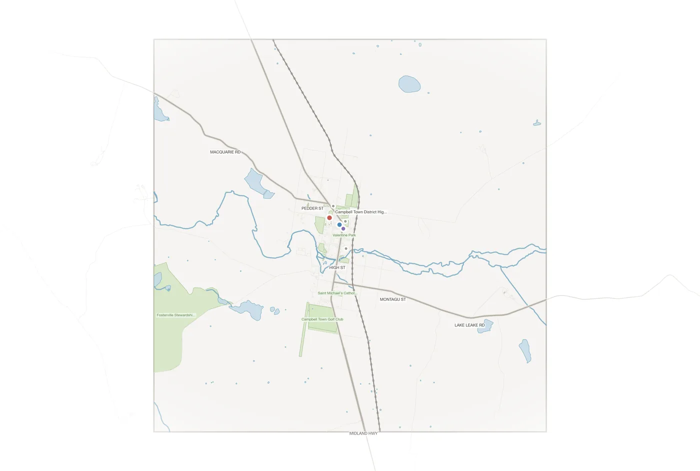 Campbell Town urban fabric map