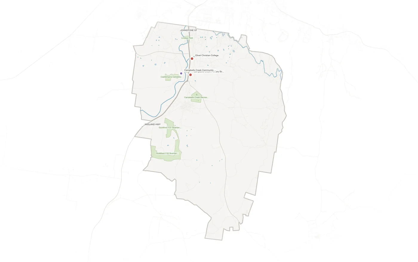 Campbells Creek urban fabric map