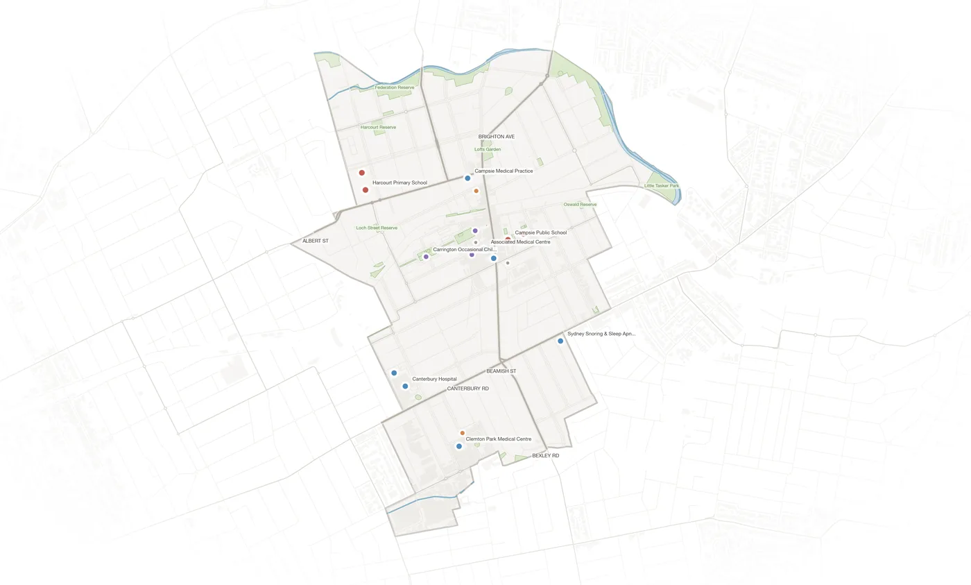 Campsie urban fabric map