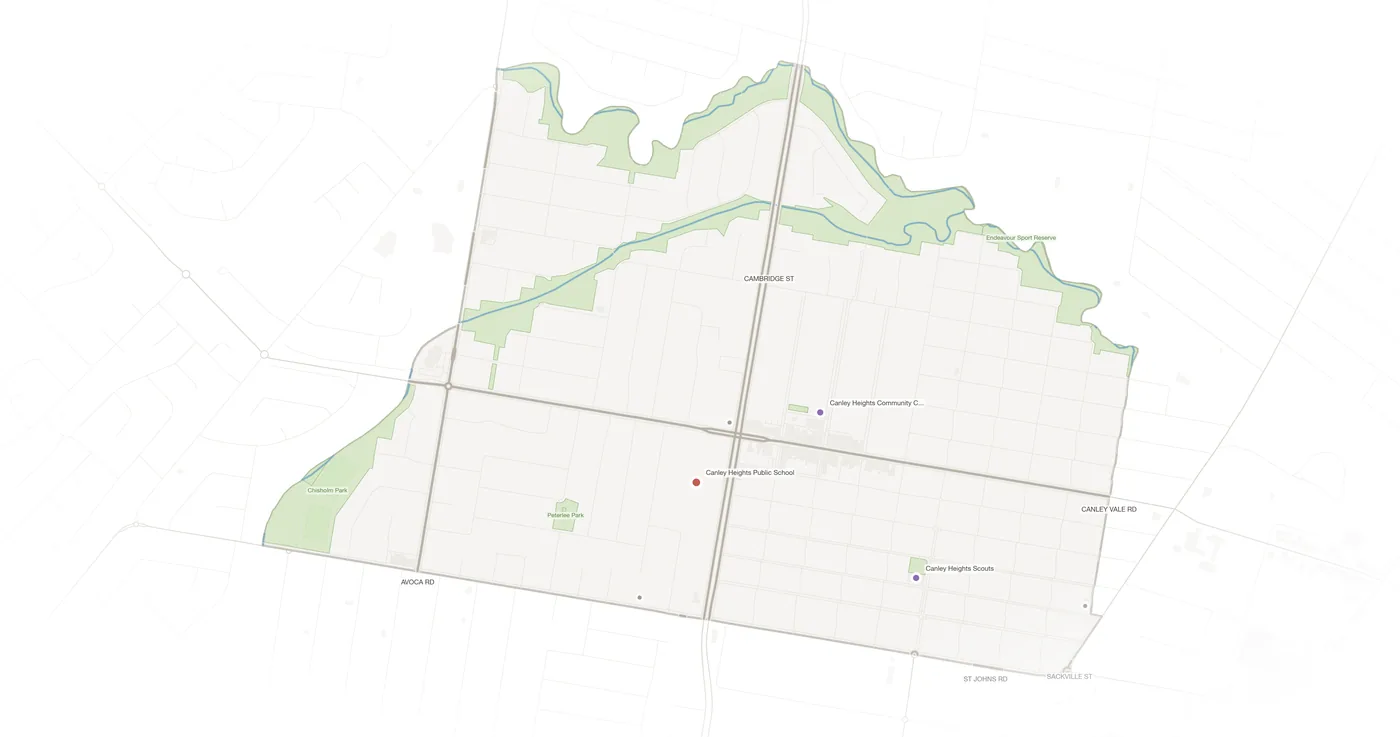 Canley Heights urban fabric map