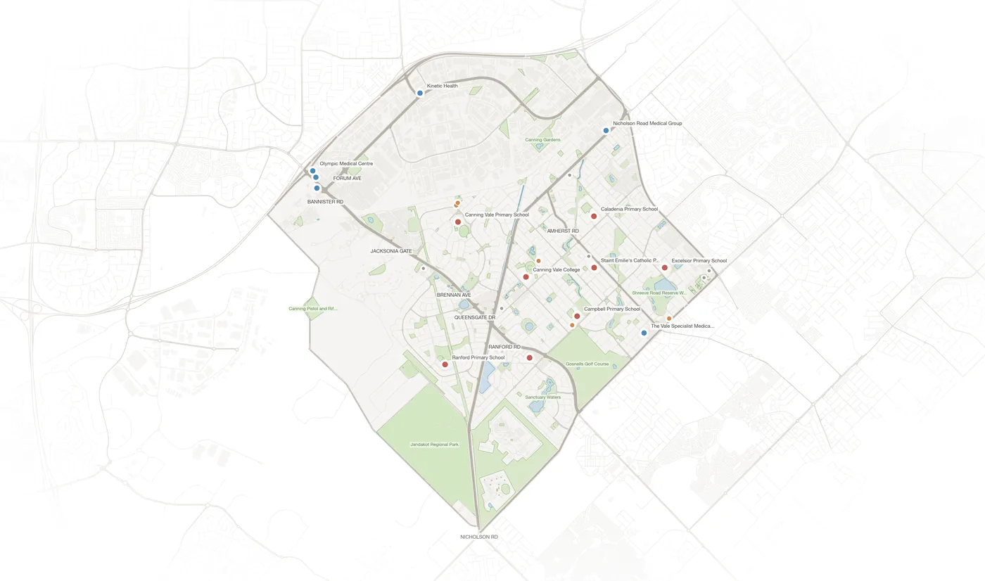 Canning Vale urban fabric map