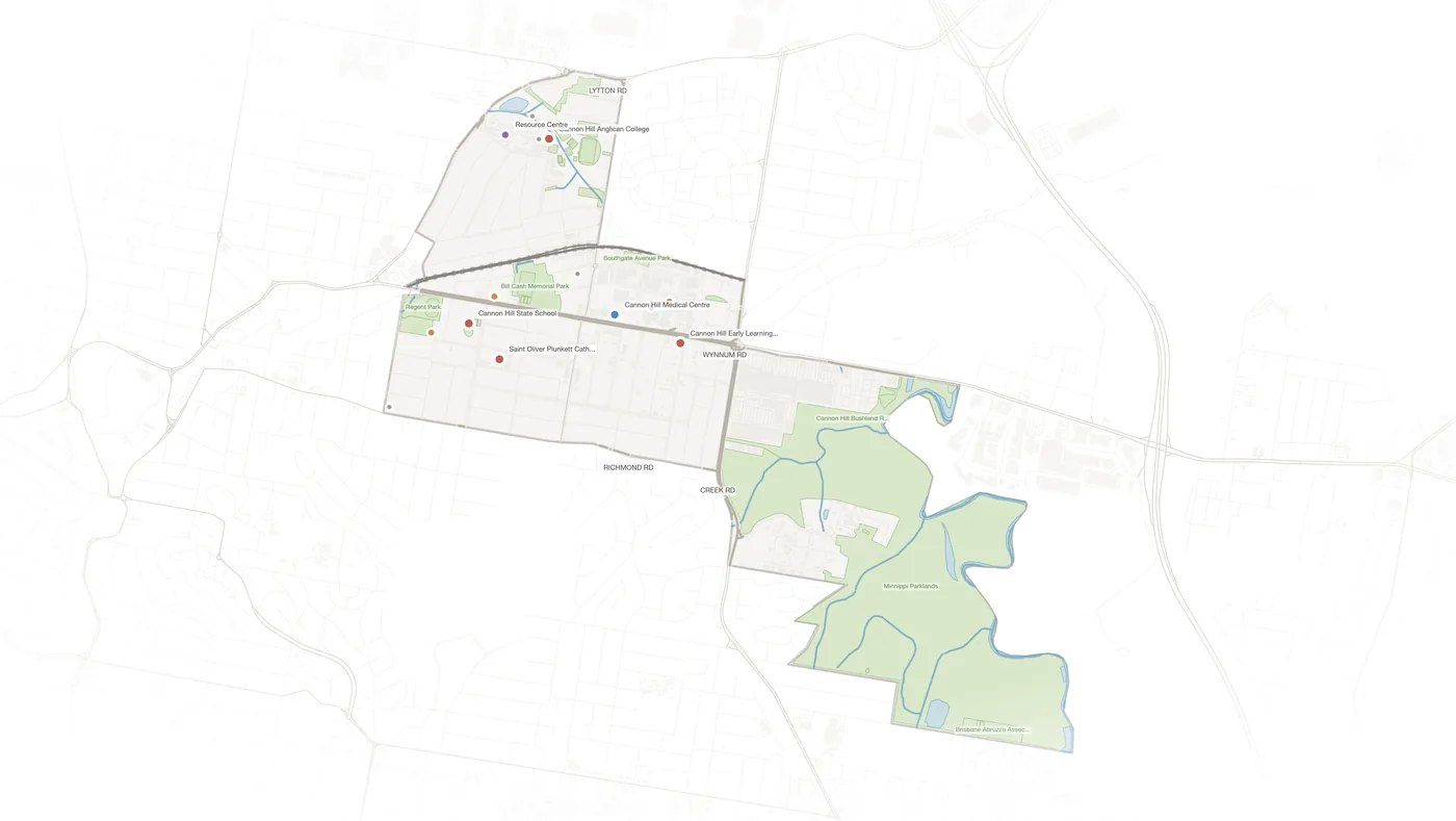 Cannon Hill urban fabric map