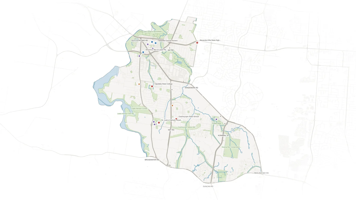 Capalaba urban fabric map