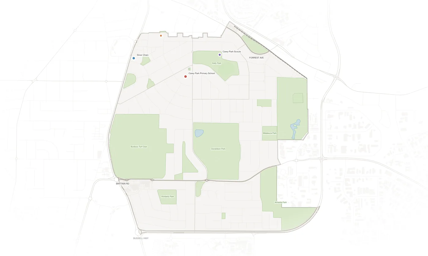 Carey Park urban fabric map