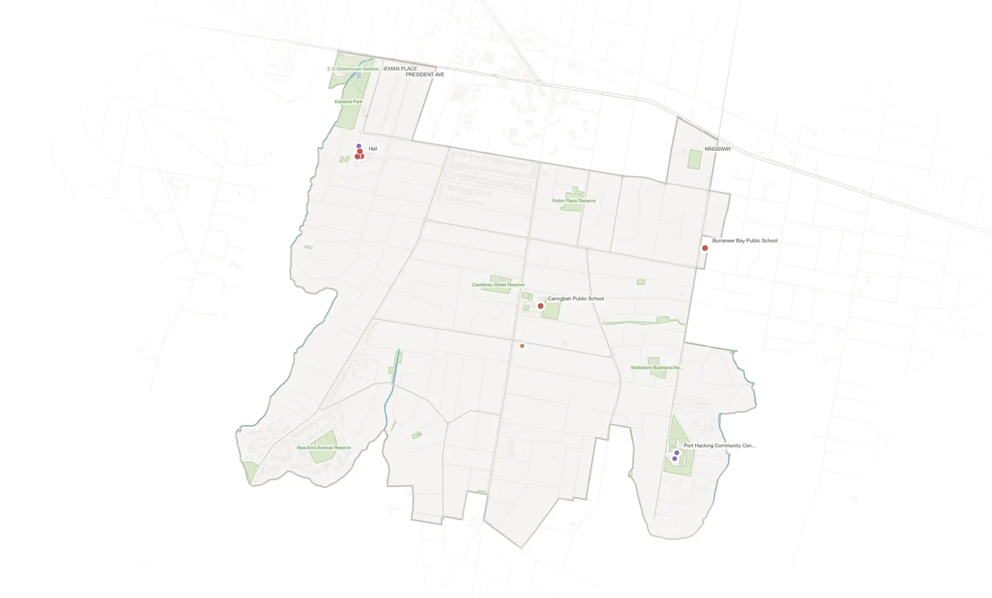 Caringbah South urban fabric map