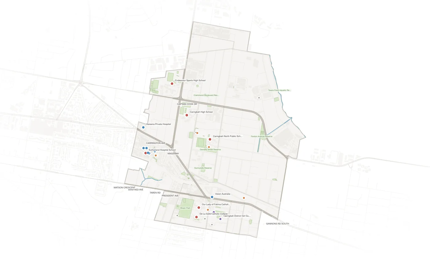 Caringbah urban fabric map