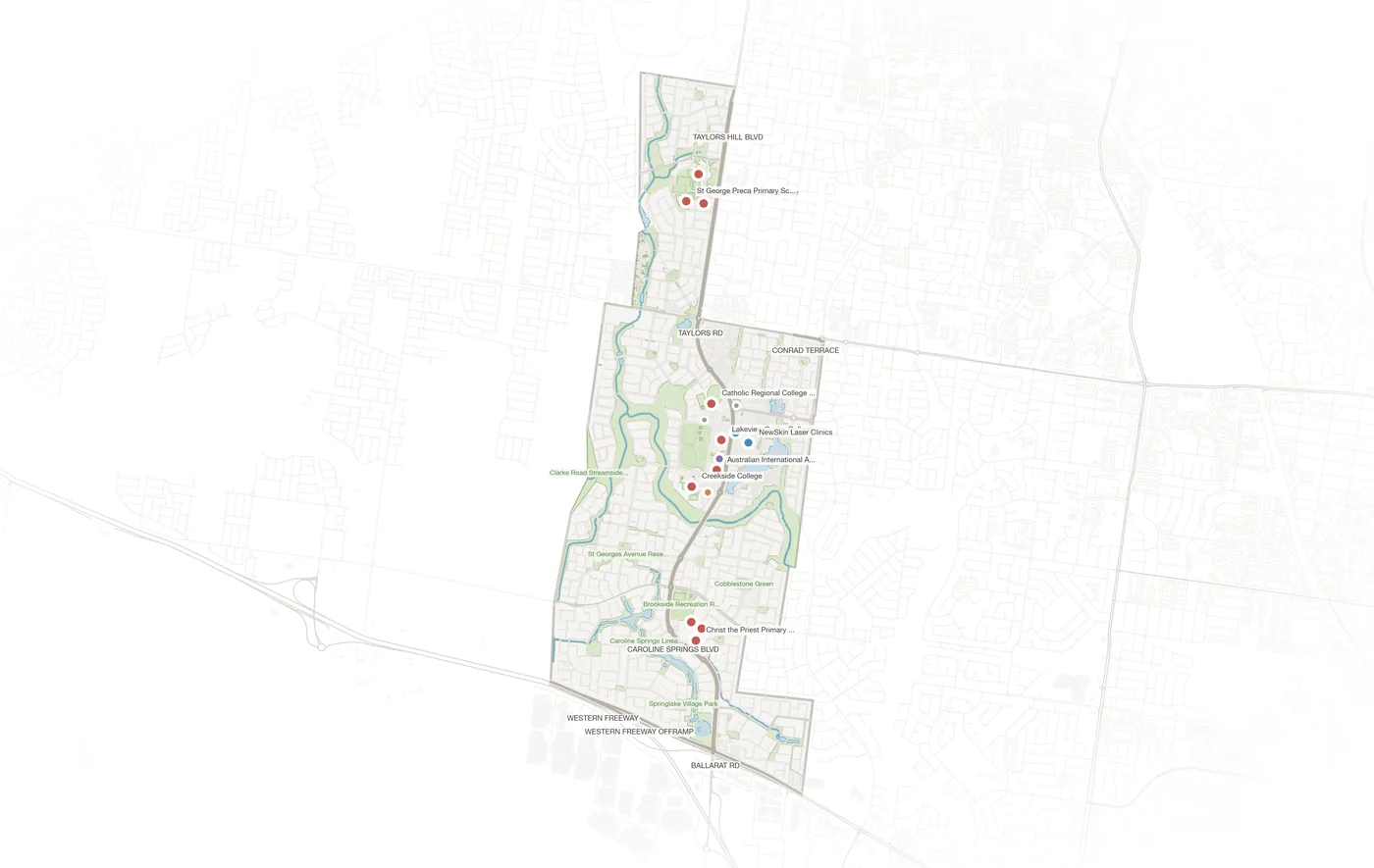 Caroline Springs urban fabric map