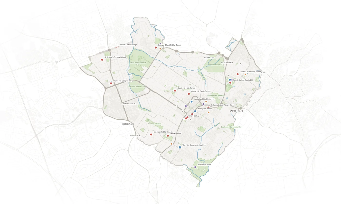 Castle Hill urban fabric map
