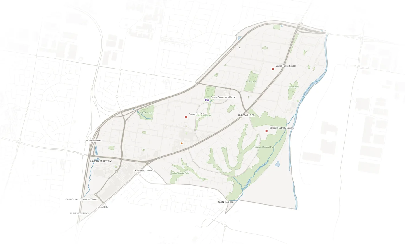Casula urban fabric map