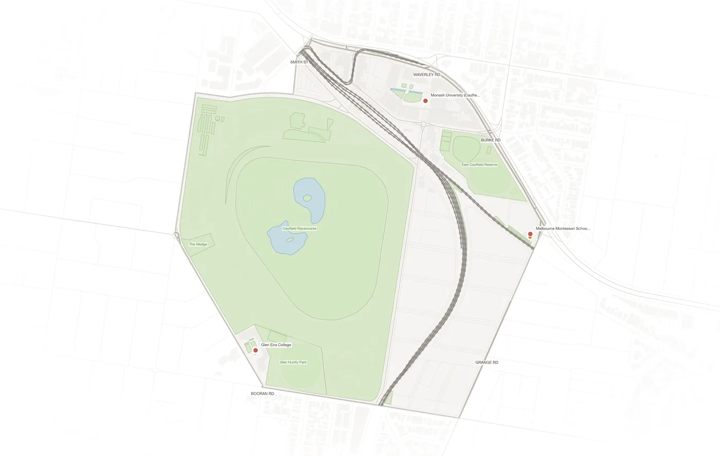Caulfield East urban fabric map