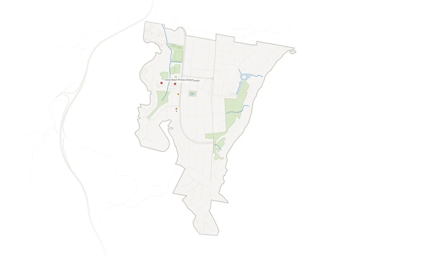 Caves Beach urban fabric map