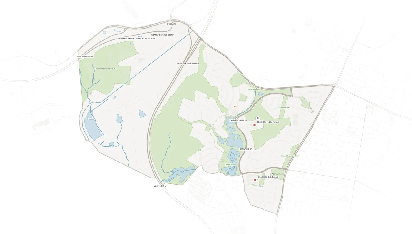 Cecil Hills urban fabric map