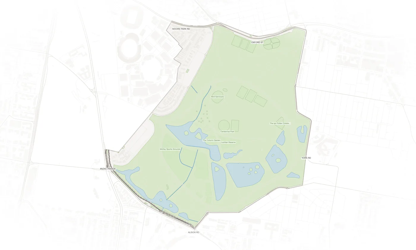 Centennial Park urban fabric map