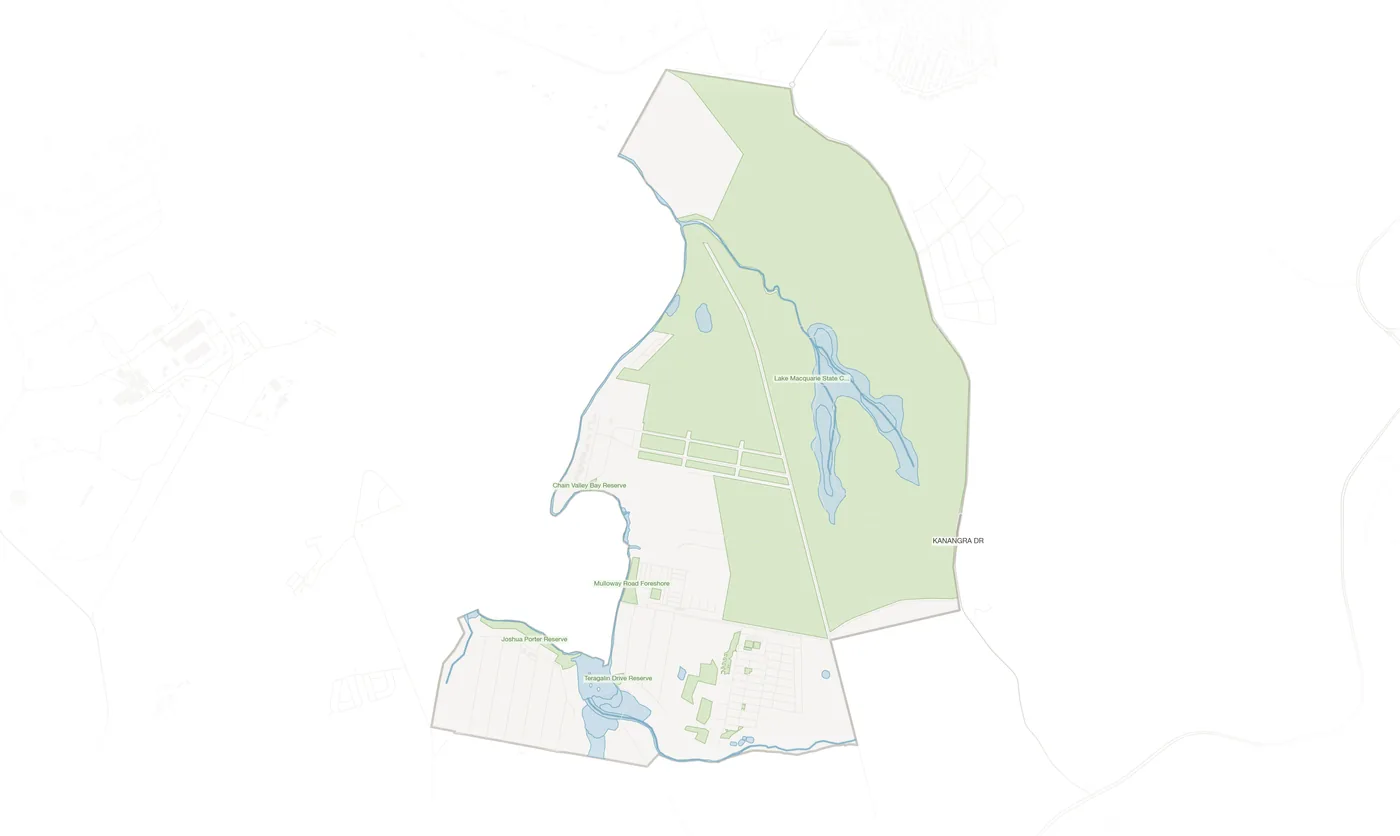 Chain Valley Bay urban fabric map