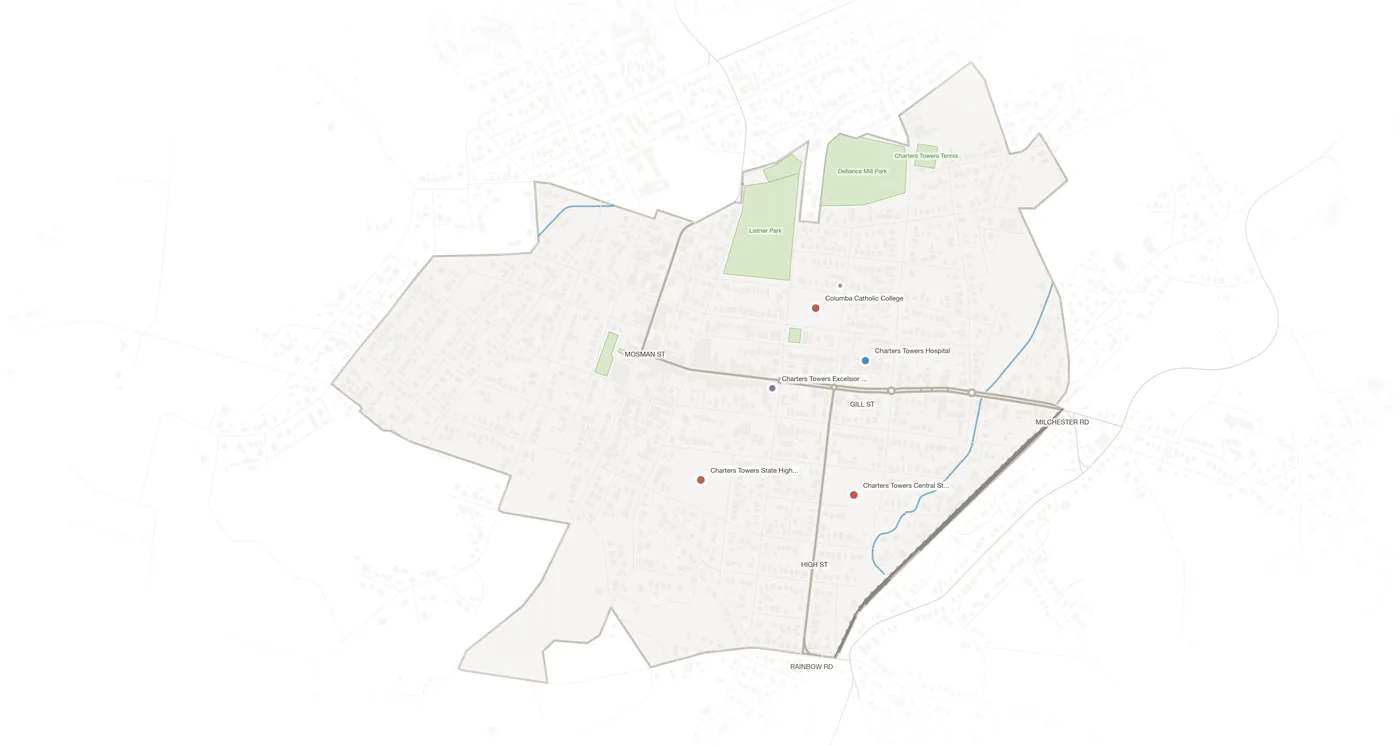 Charters Towers City urban fabric map