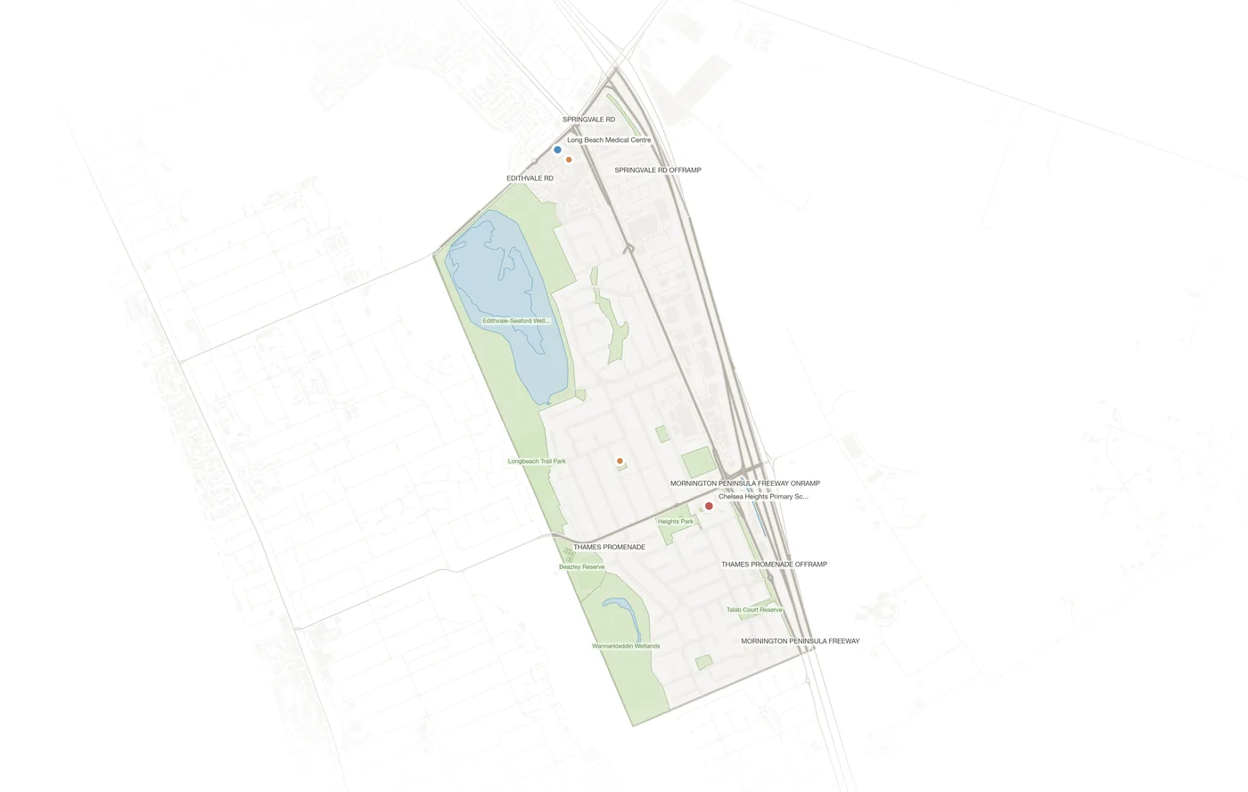 Chelsea Heights urban fabric map