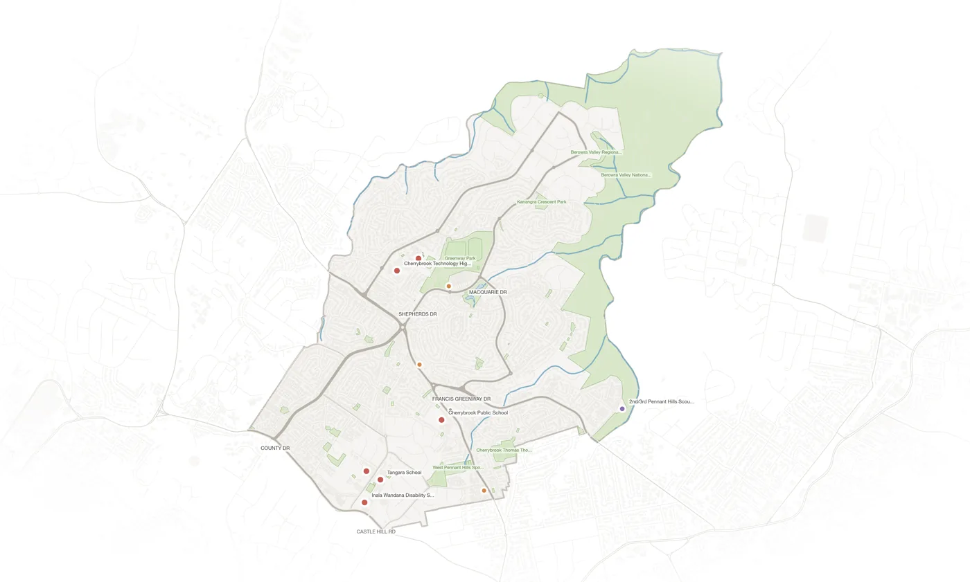 Cherrybrook urban fabric map