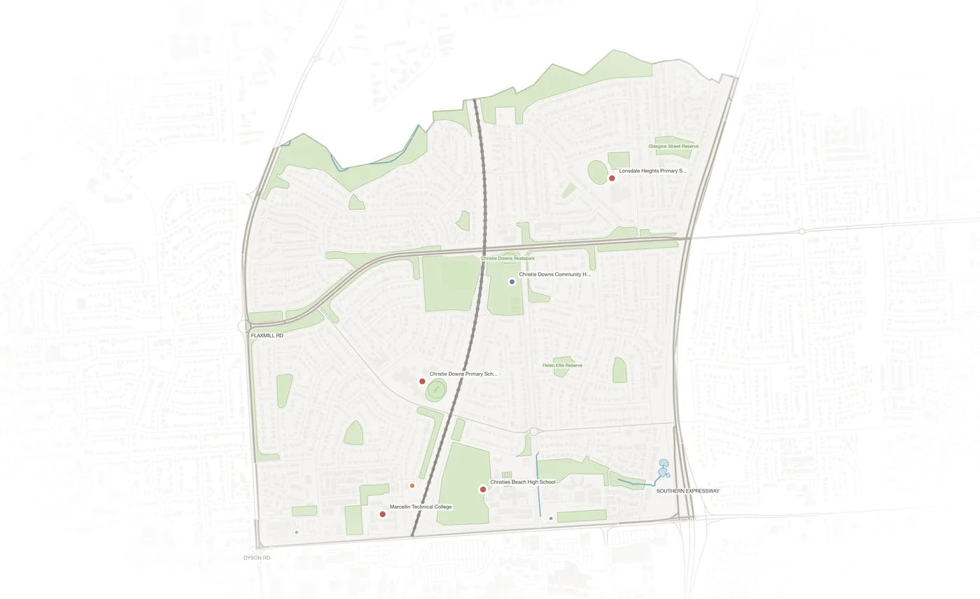 Christie Downs urban fabric map
