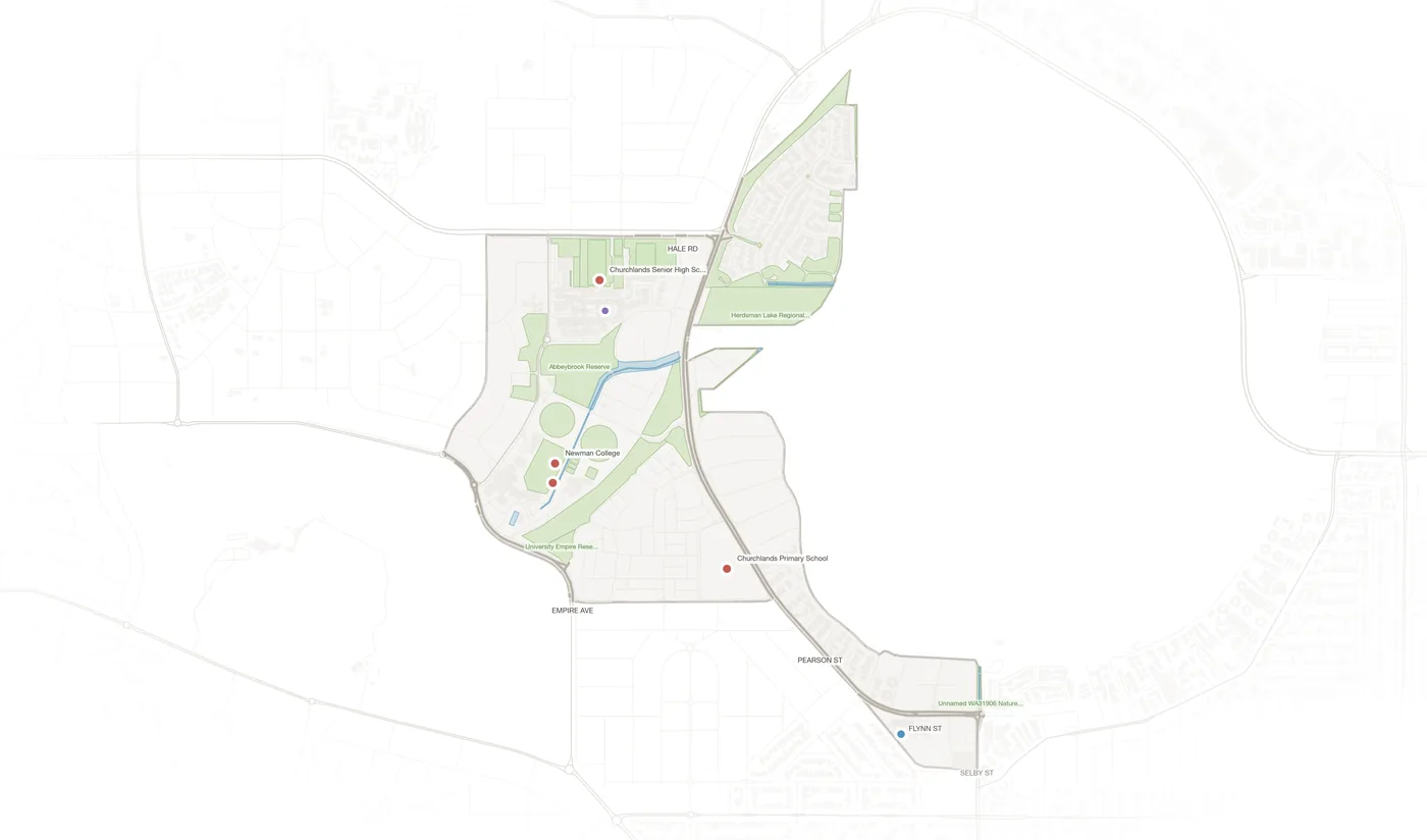 Churchlands urban fabric map