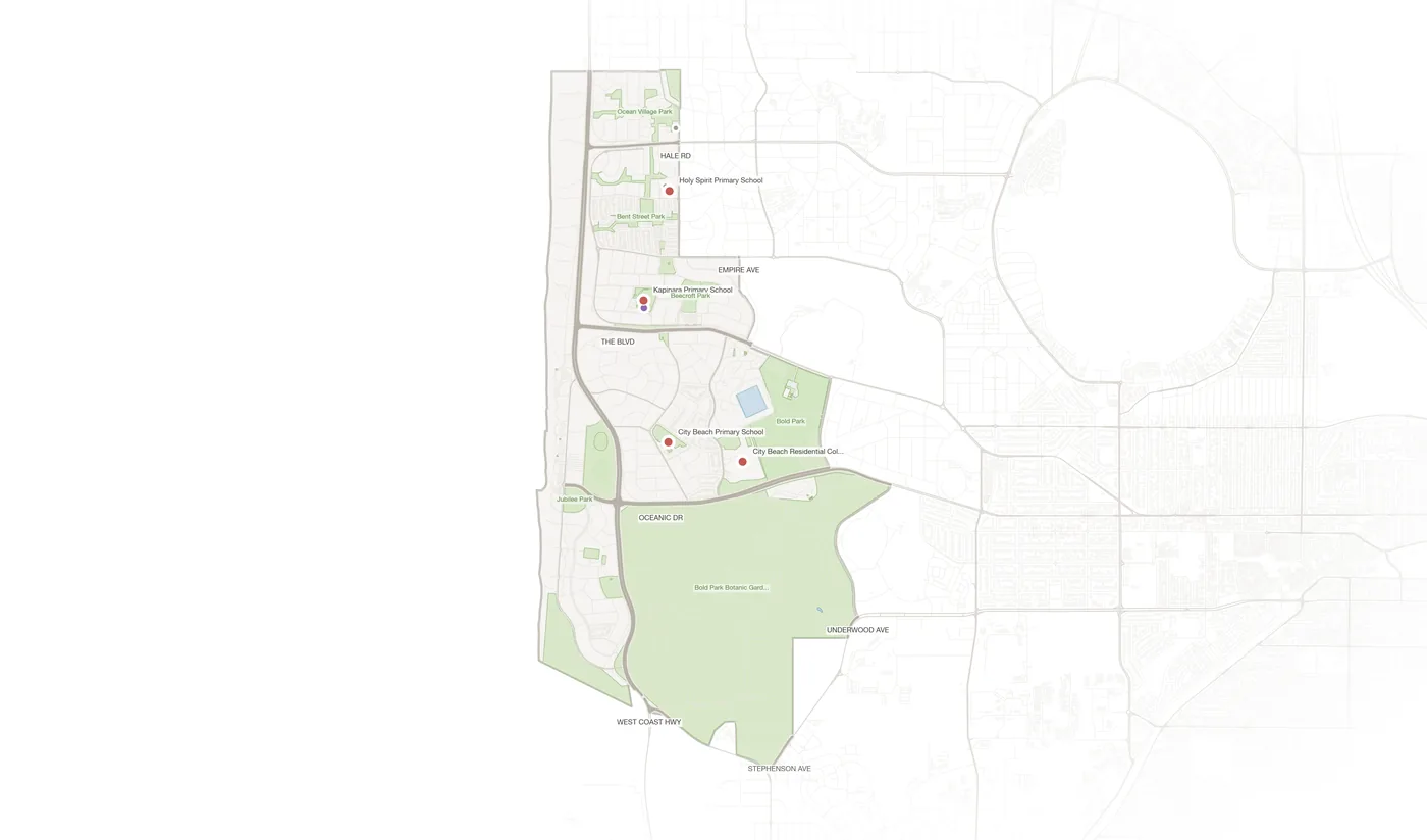 City Beach urban fabric map