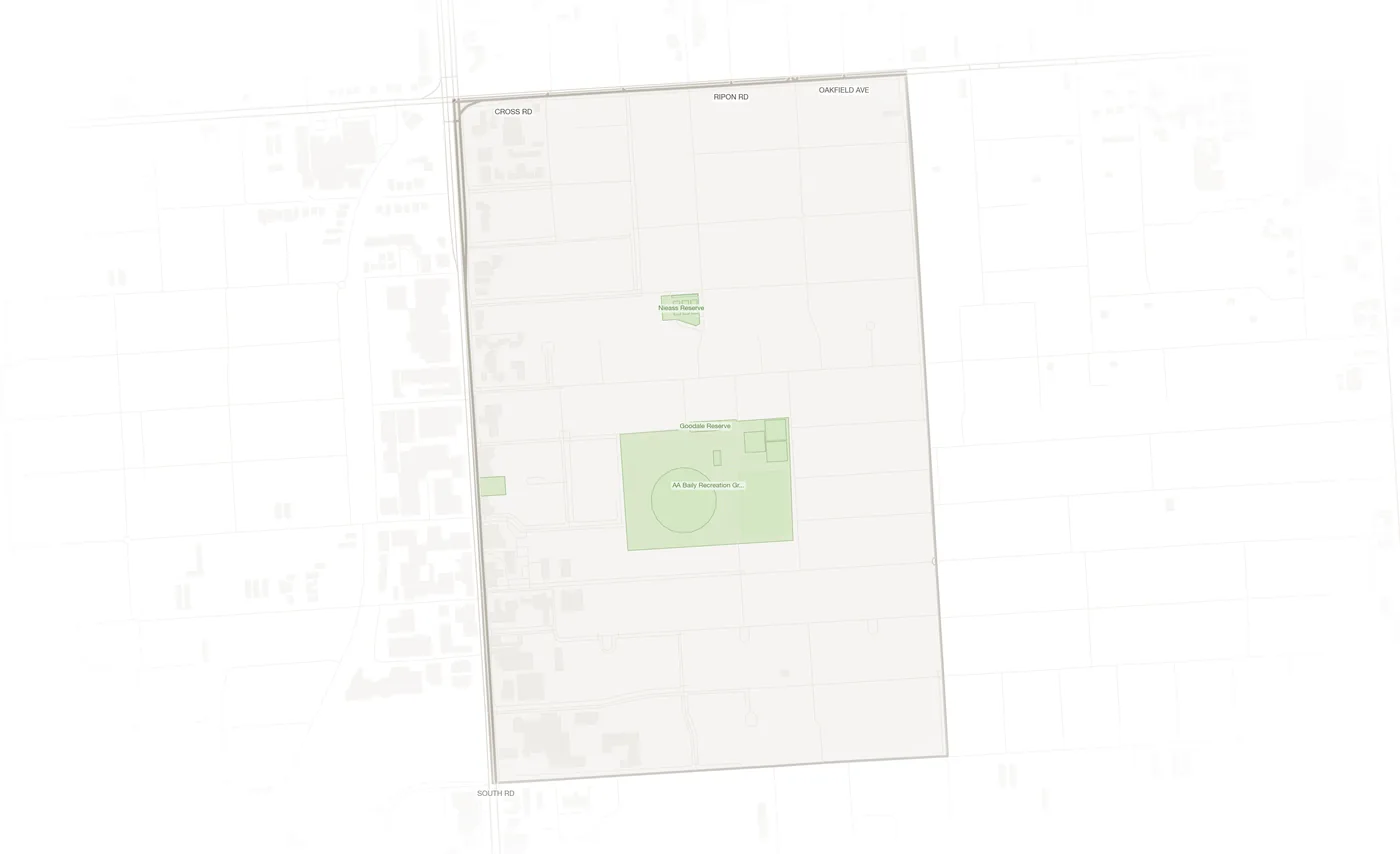 Clarence Gardens urban fabric map