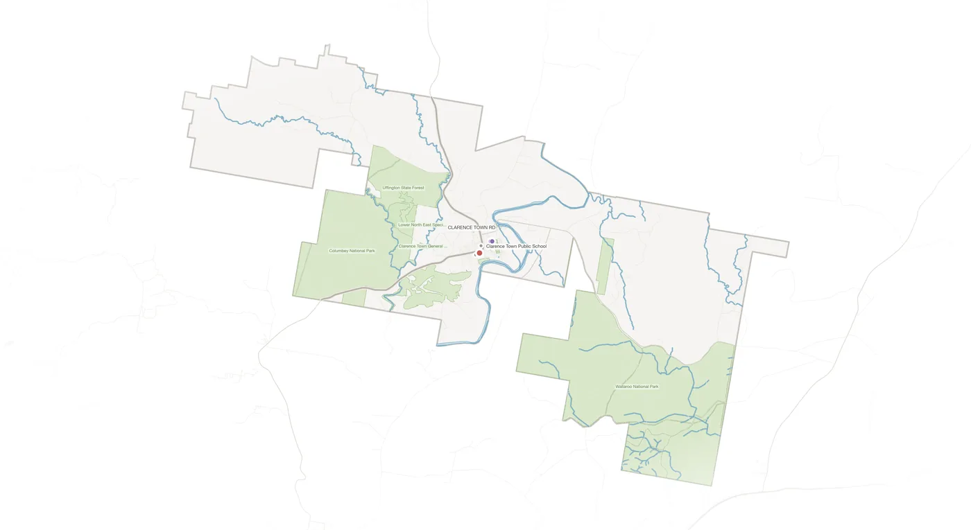 Clarence Town urban fabric map