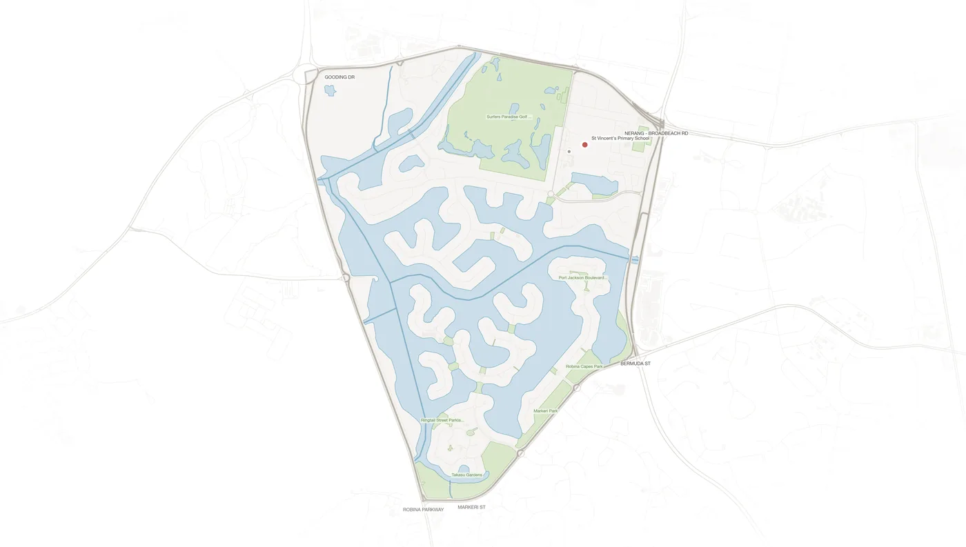 Clear Island Waters urban fabric map