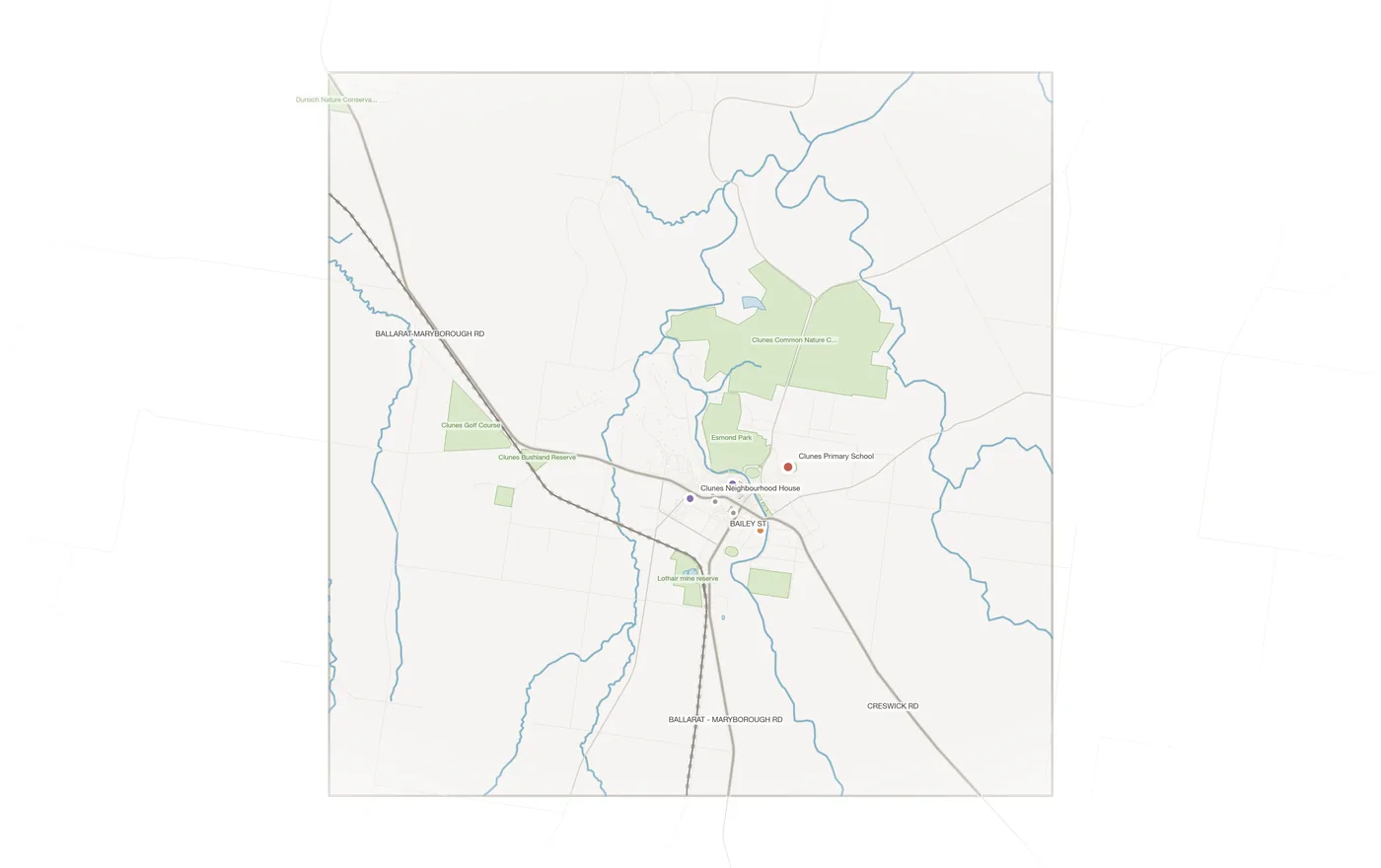 Clunes urban fabric map