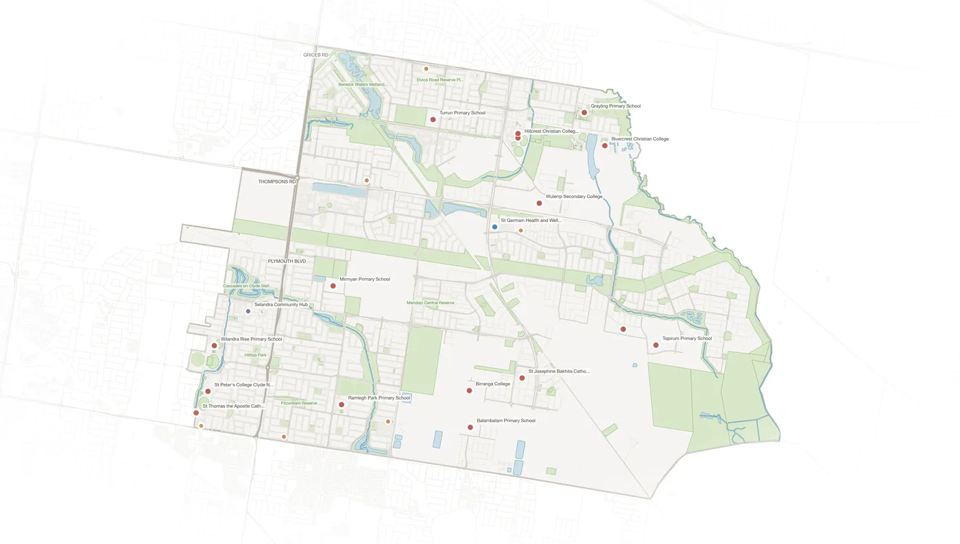 Clyde North urban fabric map