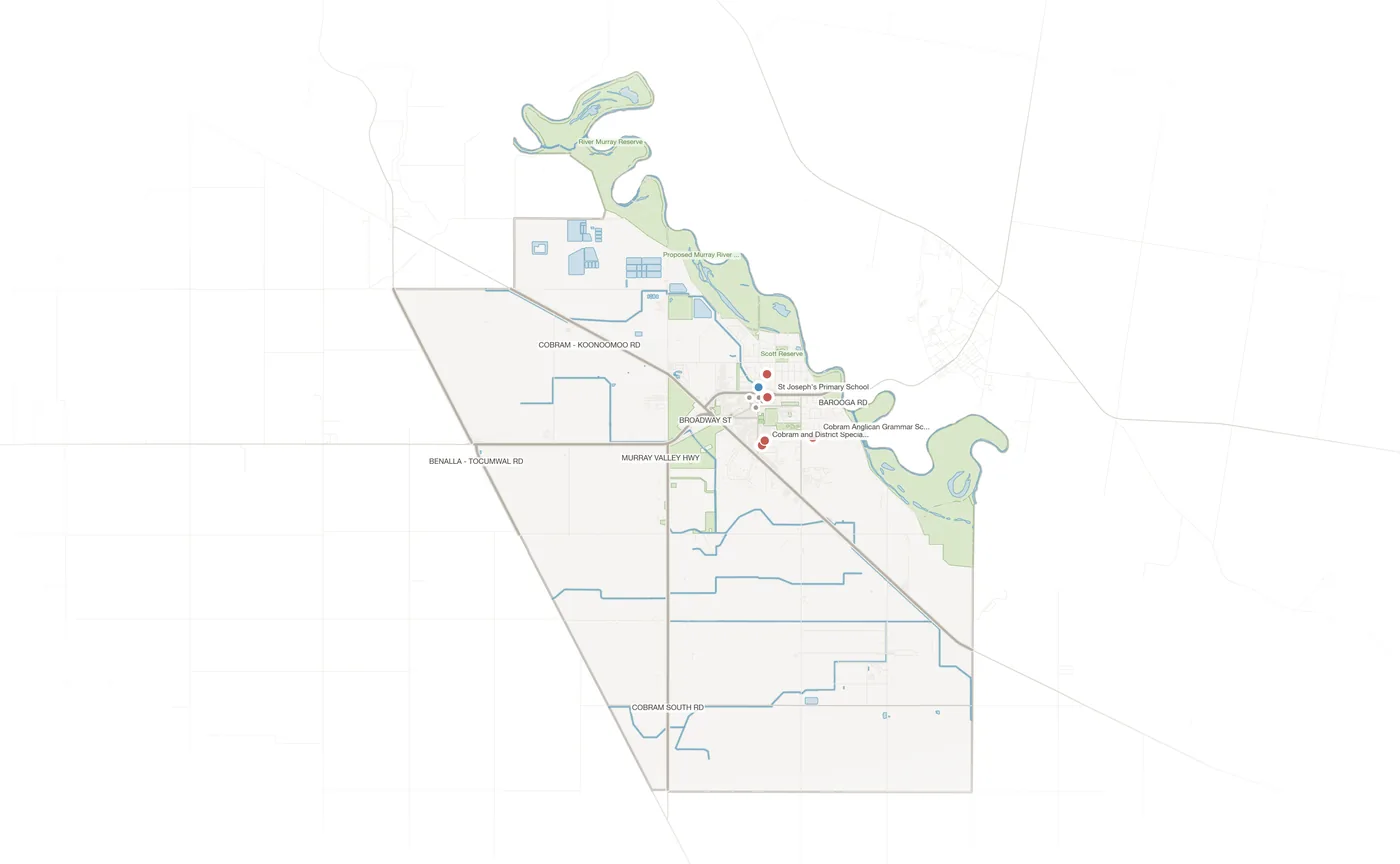 Cobram urban fabric map