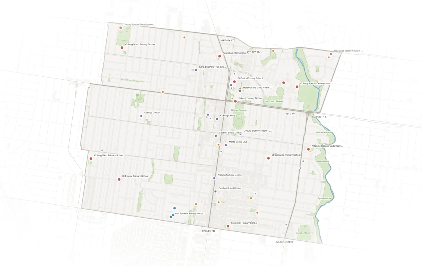 Coburg urban fabric map