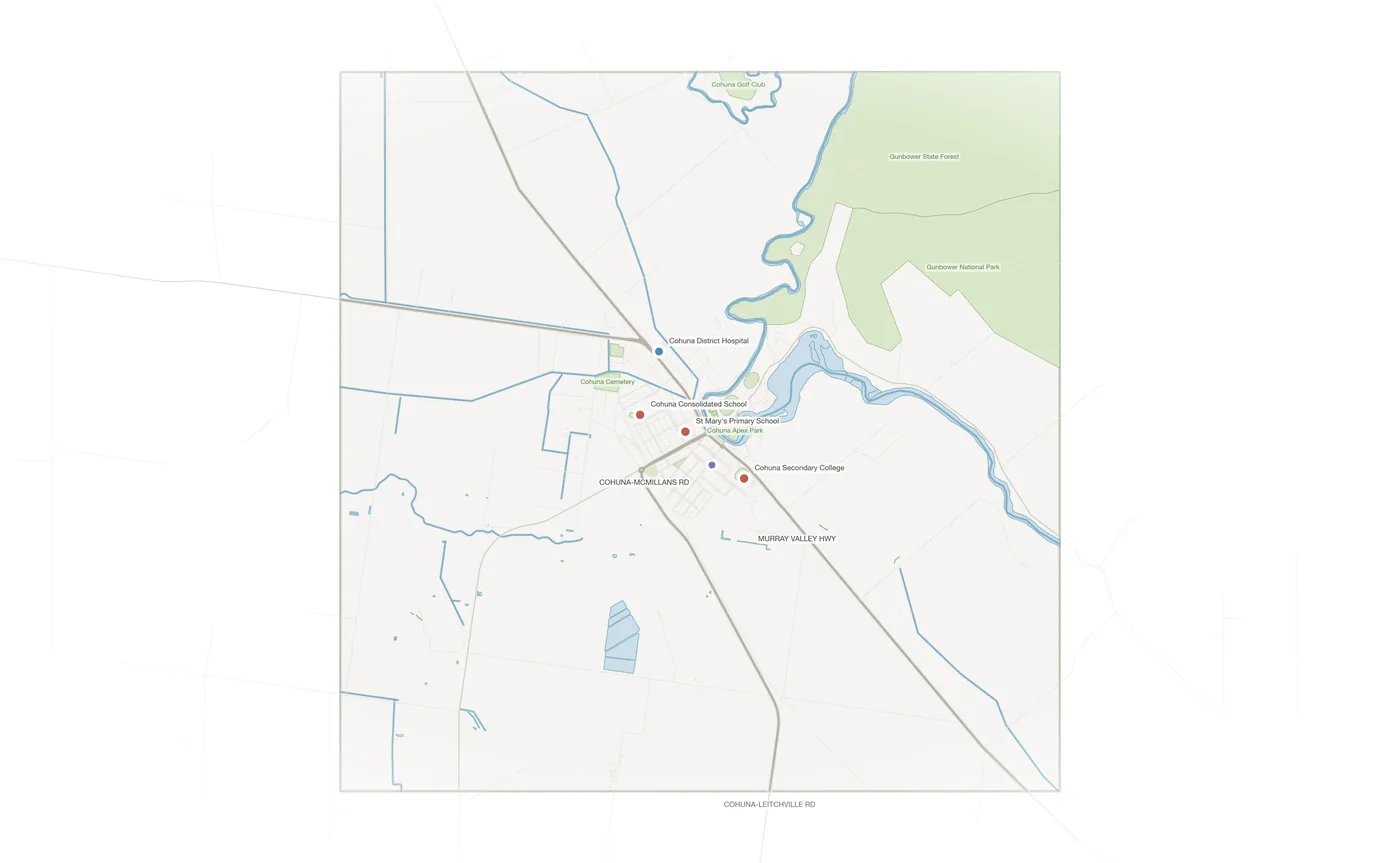 Cohuna urban fabric map
