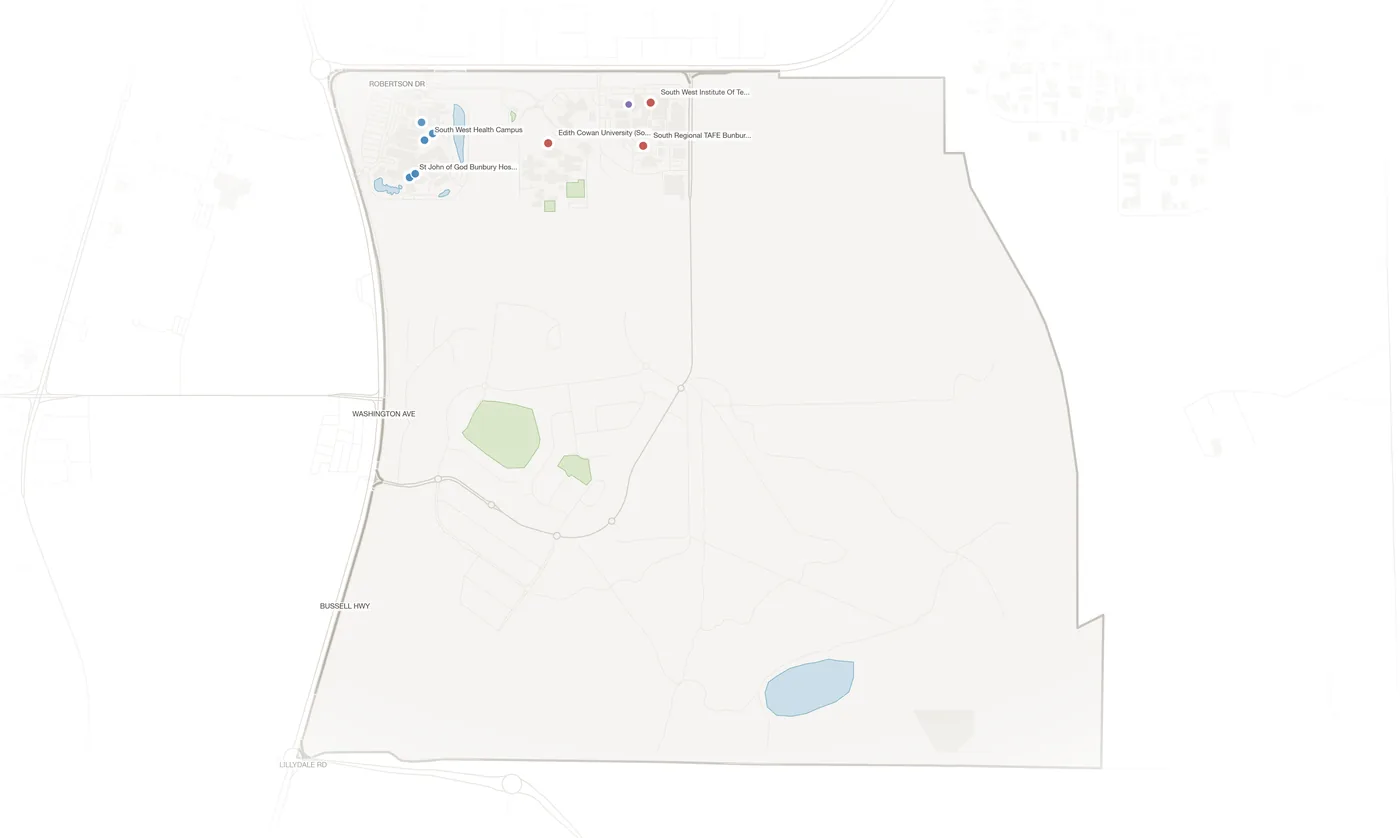 College Grove urban fabric map