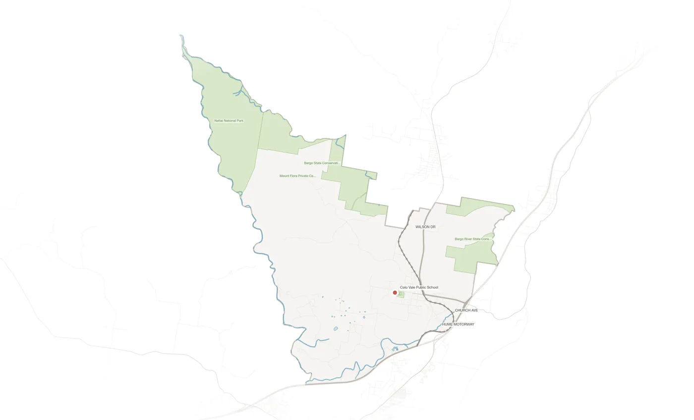 Colo Vale urban fabric map
