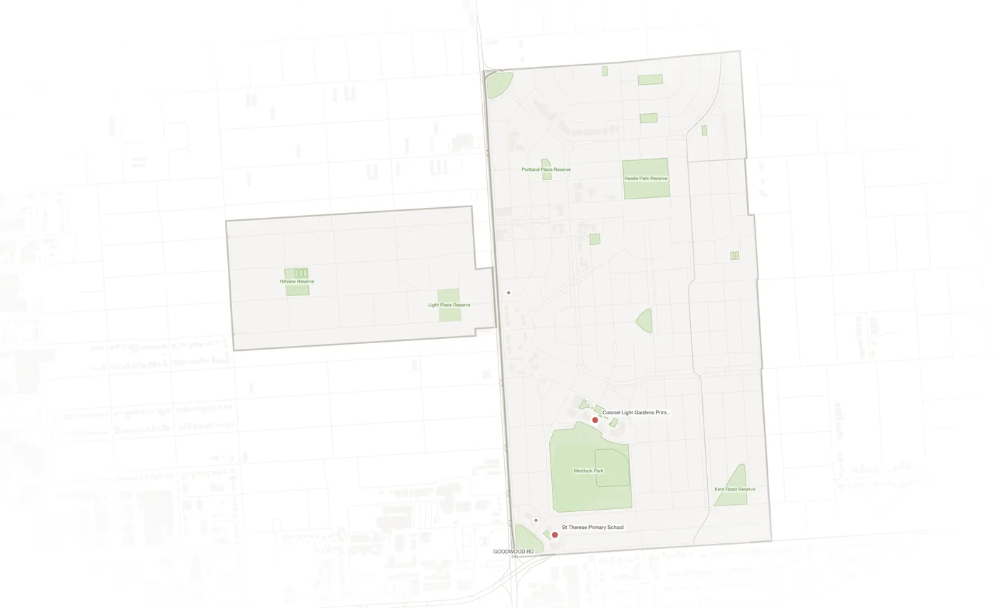 Colonel Light Gardens urban fabric map