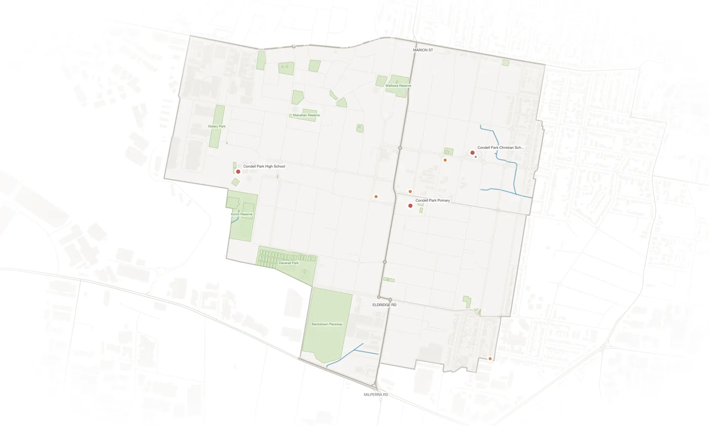 Condell Park urban fabric map