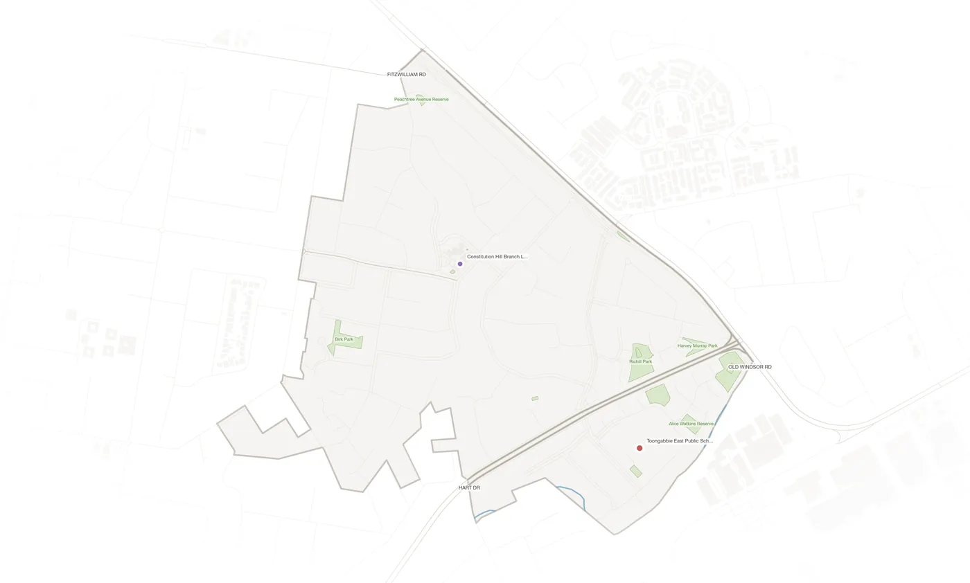 Constitution Hill urban fabric map