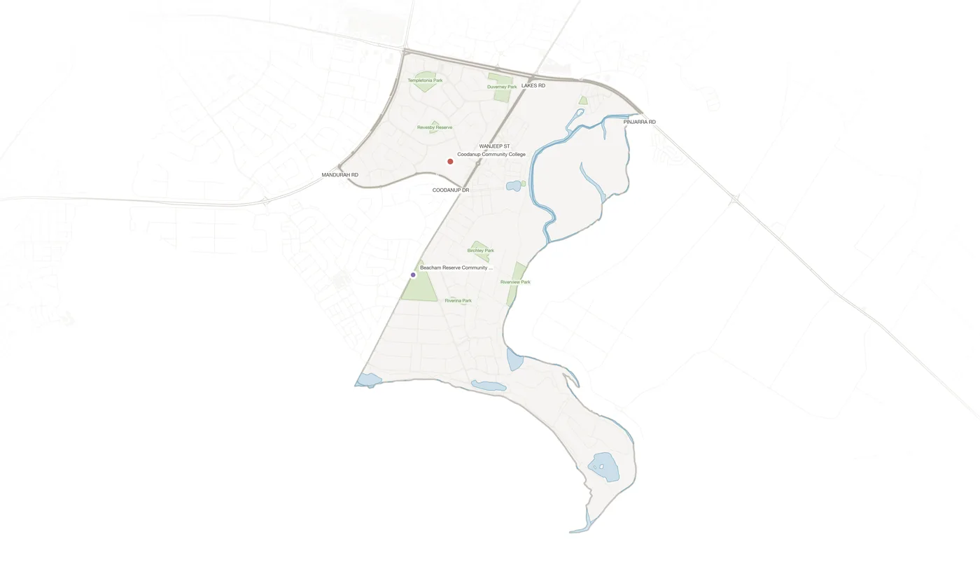 Coodanup urban fabric map